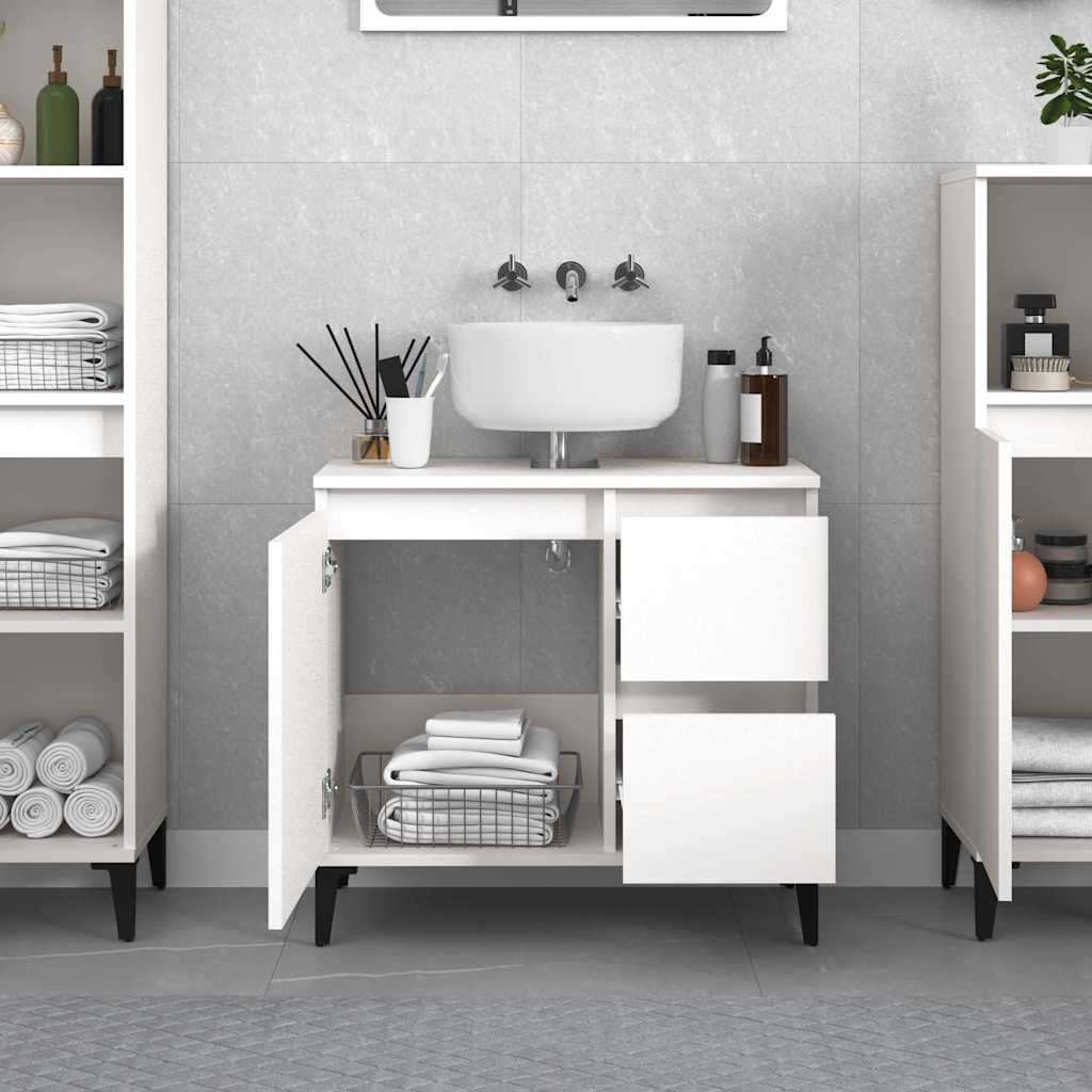 Bathroom cabinet, white, 65x33x60cm, engineered wood