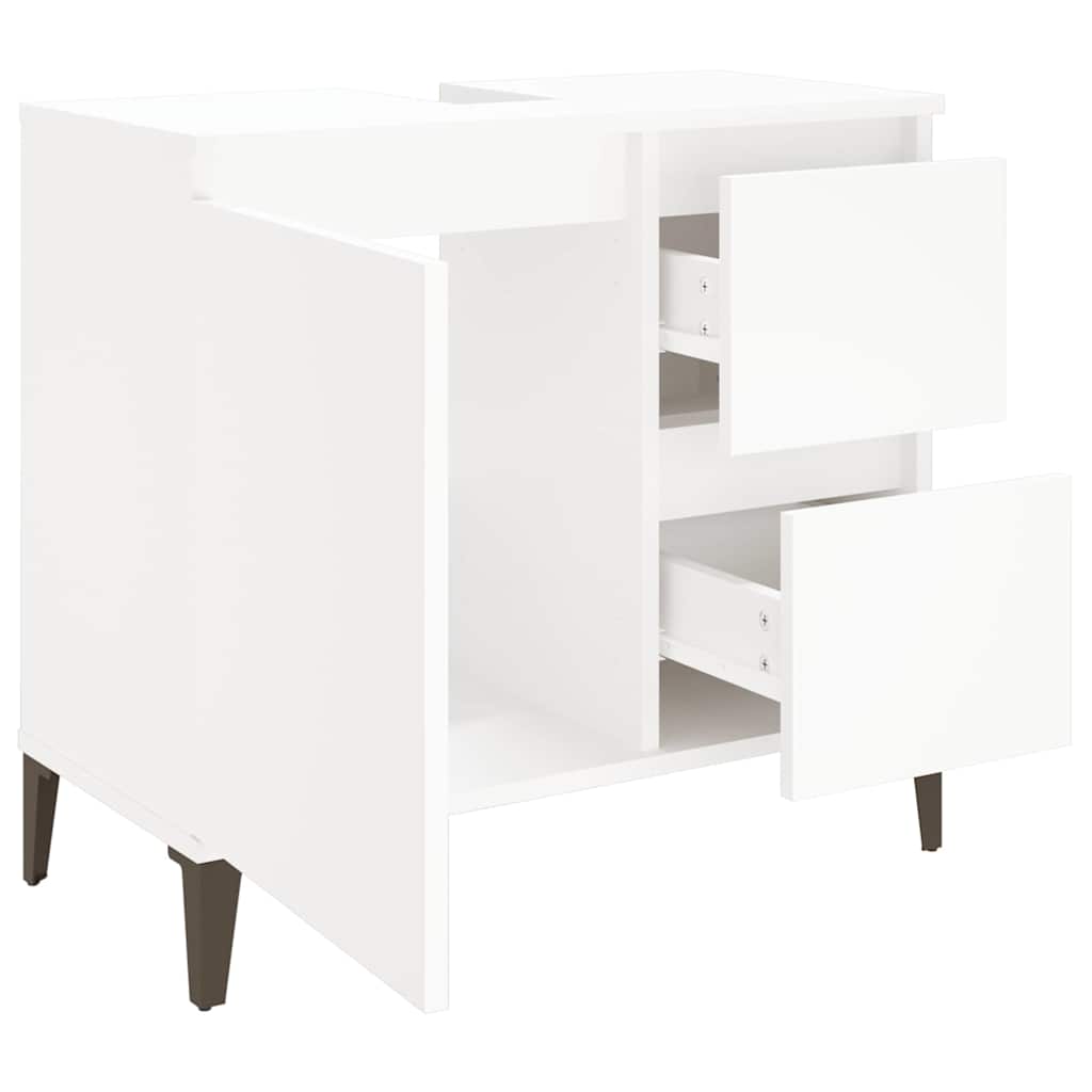 Bathroom cabinet, white, 65x33x60cm, engineered wood