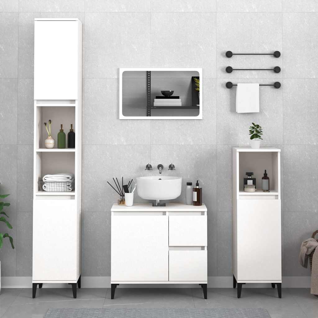 Bathroom cabinet, white, 65x33x60cm, engineered wood