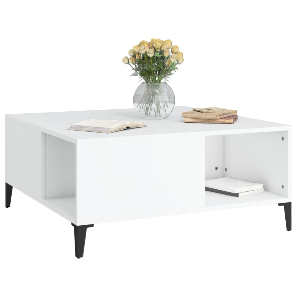 Coffee table, white, 80x80x36.5cm, engineered wood