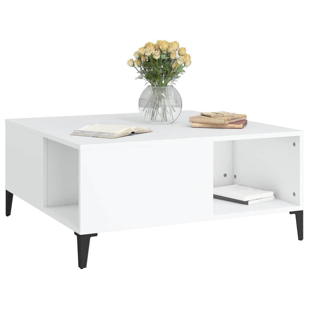 Coffee table, white, 80x80x36.5cm, engineered wood