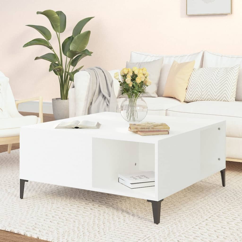 Coffee table, white, 80x80x36.5cm, engineered wood