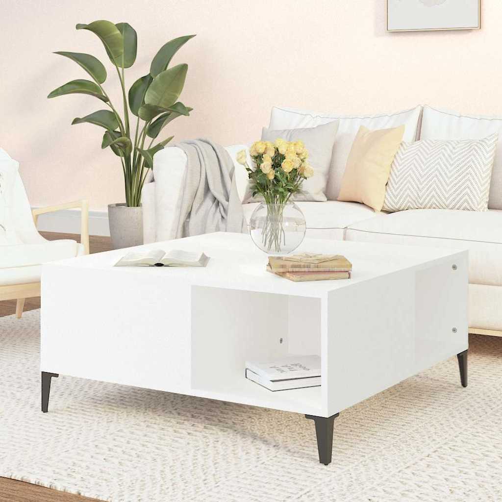 Coffee table, white, 80x80x36.5cm, engineered wood