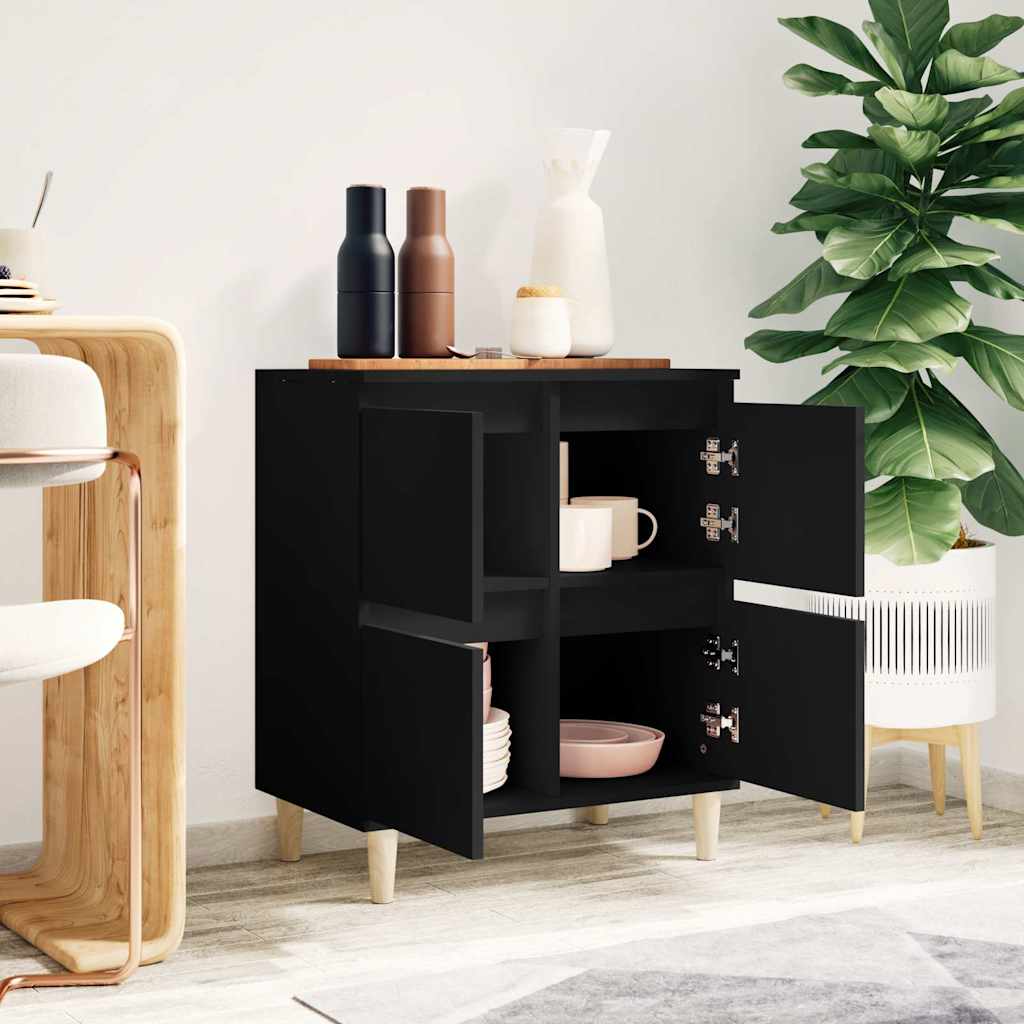 Side cabinet, black, 60x35x70cm, engineered wood