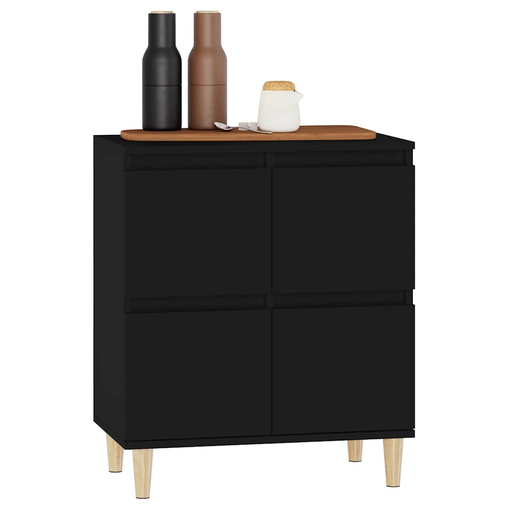 Side cabinet, black, 60x35x70cm, engineered wood