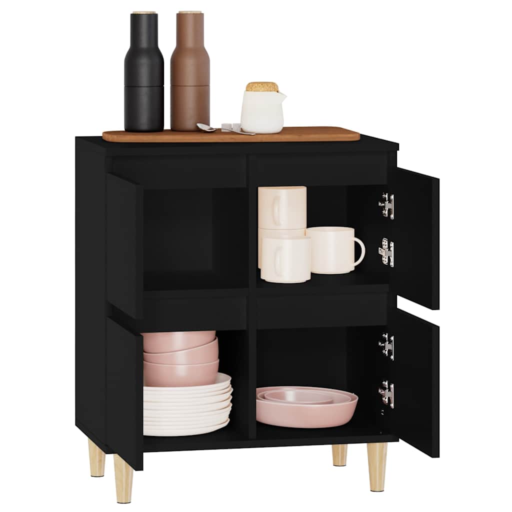Side cabinet, black, 60x35x70cm, engineered wood