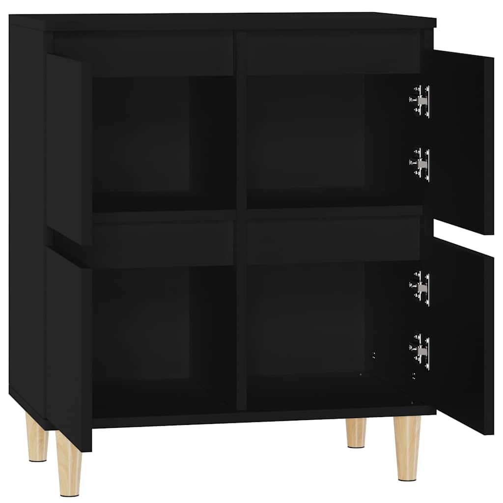 Side cabinet, black, 60x35x70cm, engineered wood