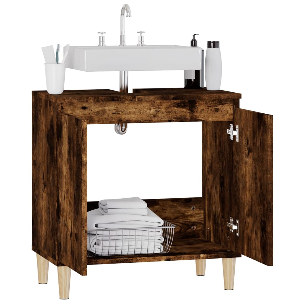 Vanity cabinet, smoky oak, 58x33x60cm, wood