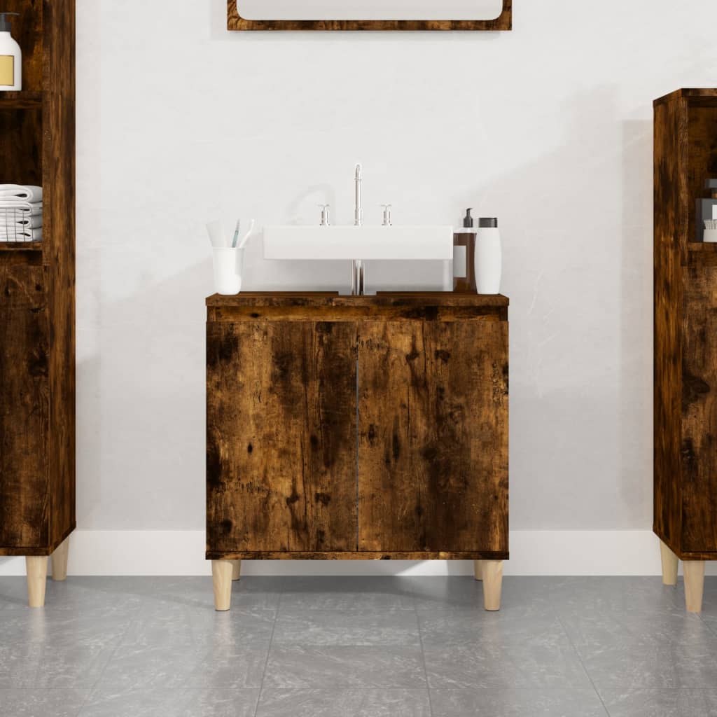 Vanity cabinet, smoky oak, 58x33x60cm, wood