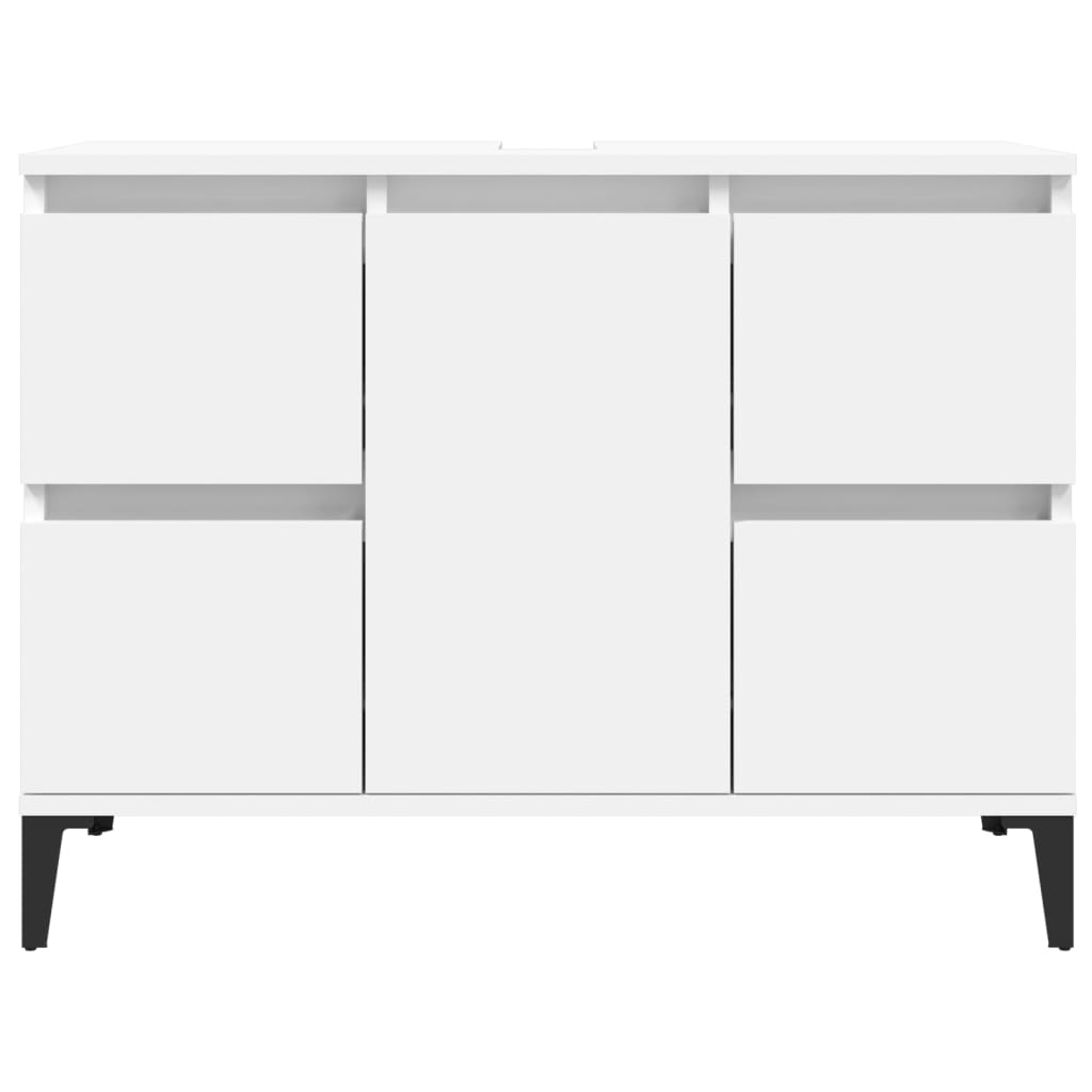 Washbasin cabinet, white, 80x33x60cm, engineered wood