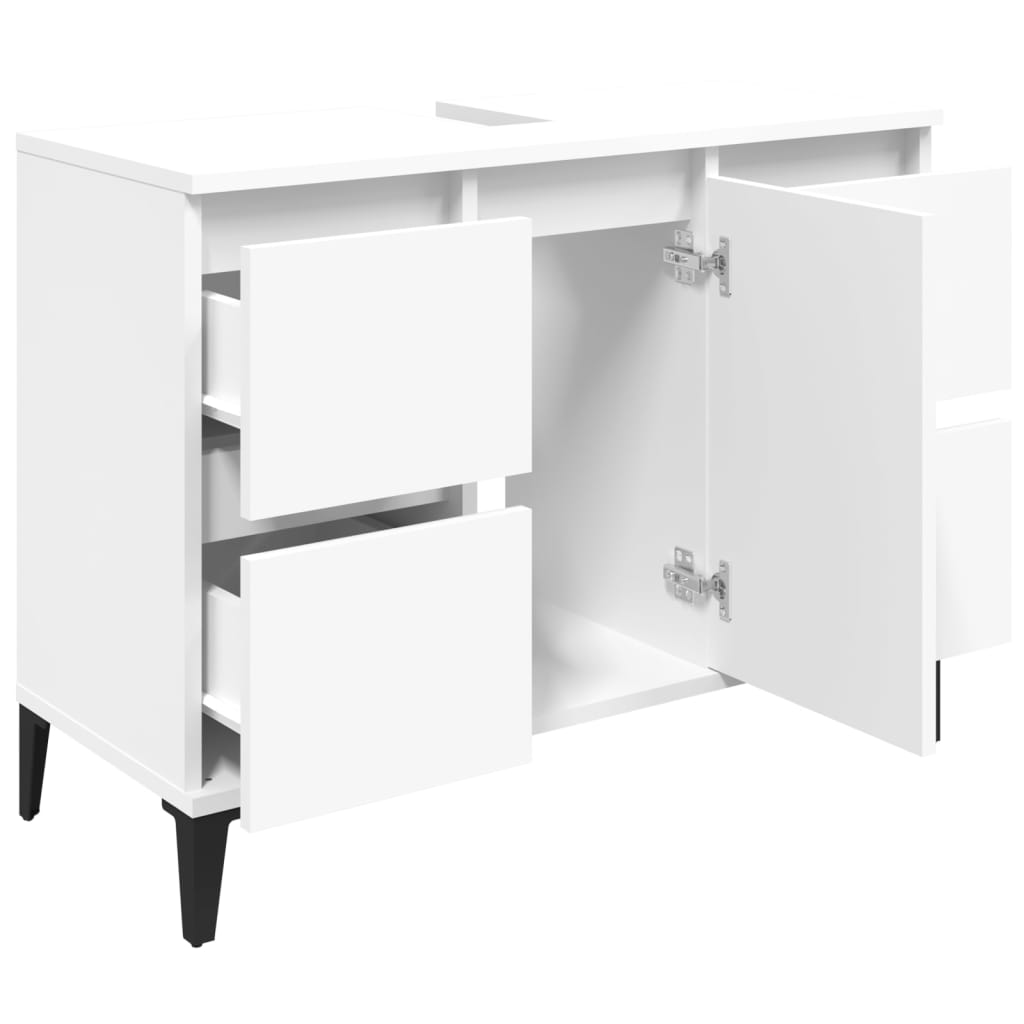 Washbasin cabinet, white, 80x33x60cm, engineered wood