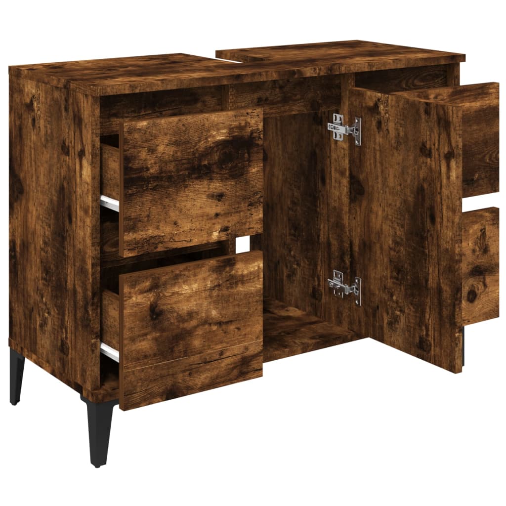 Vanity cabinet, smoky oak, 80x33x60cm, wood