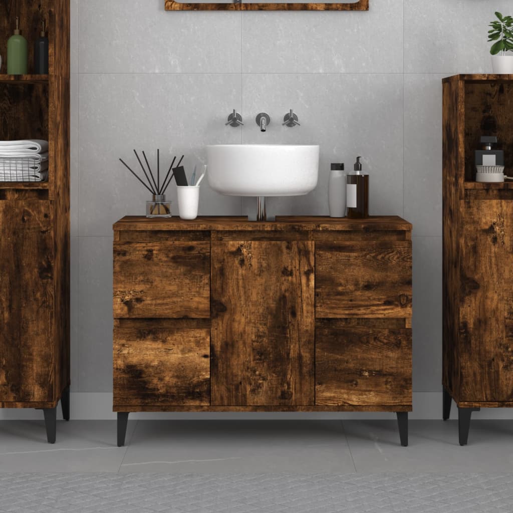 Vanity cabinet, smoky oak, 80x33x60cm, wood