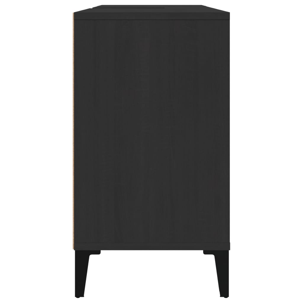 Vanity cabinet, black, 80x33x60cm, engineered wood