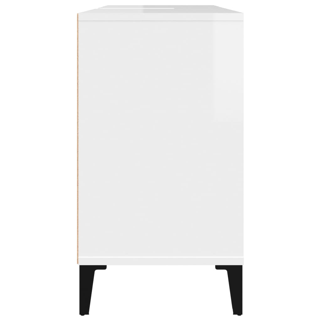 Sink cabinet, white, 80x33x60cm, wood, glossy