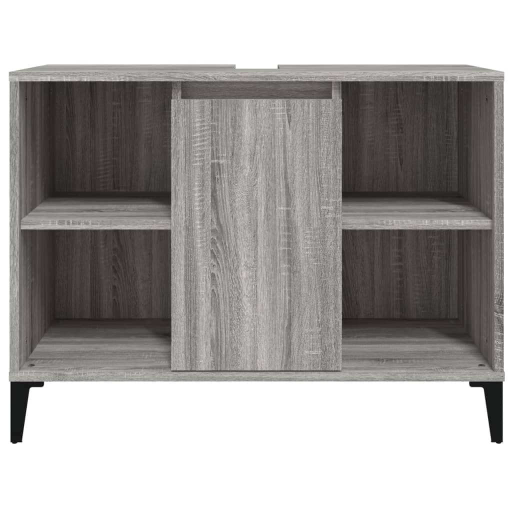 Washbasin cabinet, gray oak, 80x33x60cm, engineered wood