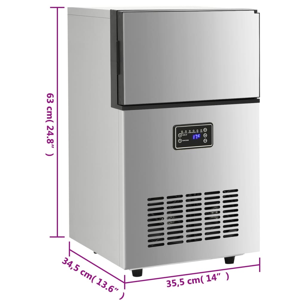 Ice maker, silver, 45kg/24h