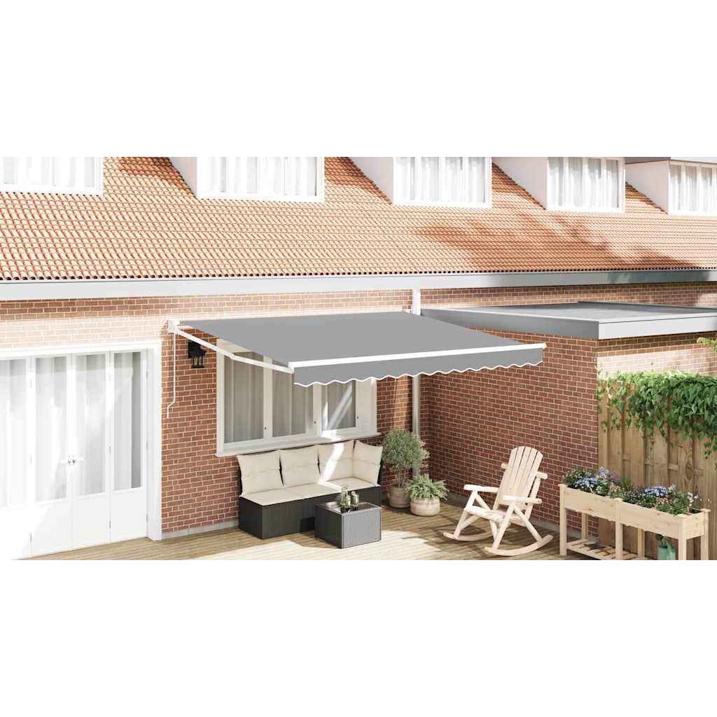 Retractable Awning White 350 x 250 cm Aluminum