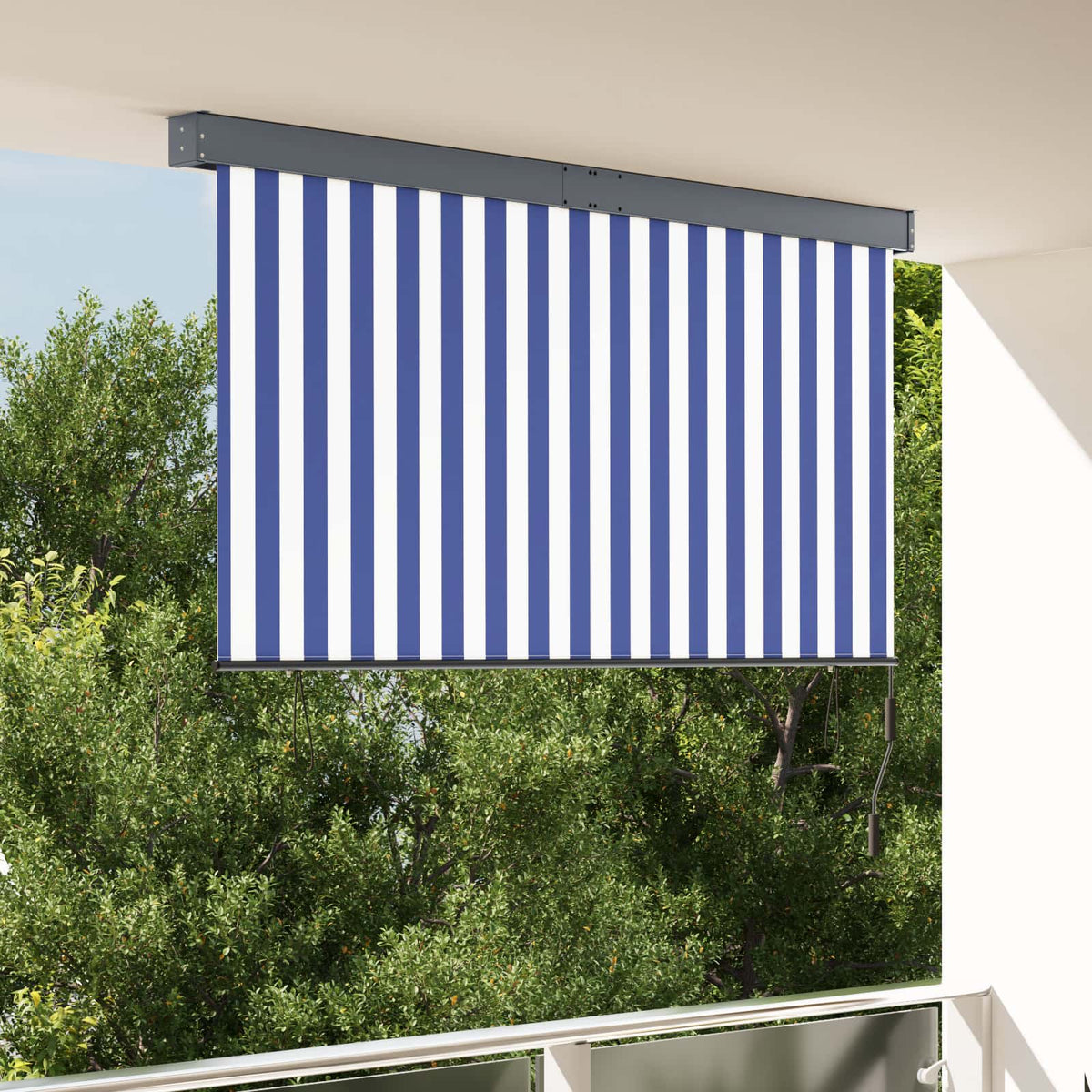 Roletas Mėlyna ir balta 180 x 250 cm Audinys ir aliuminis