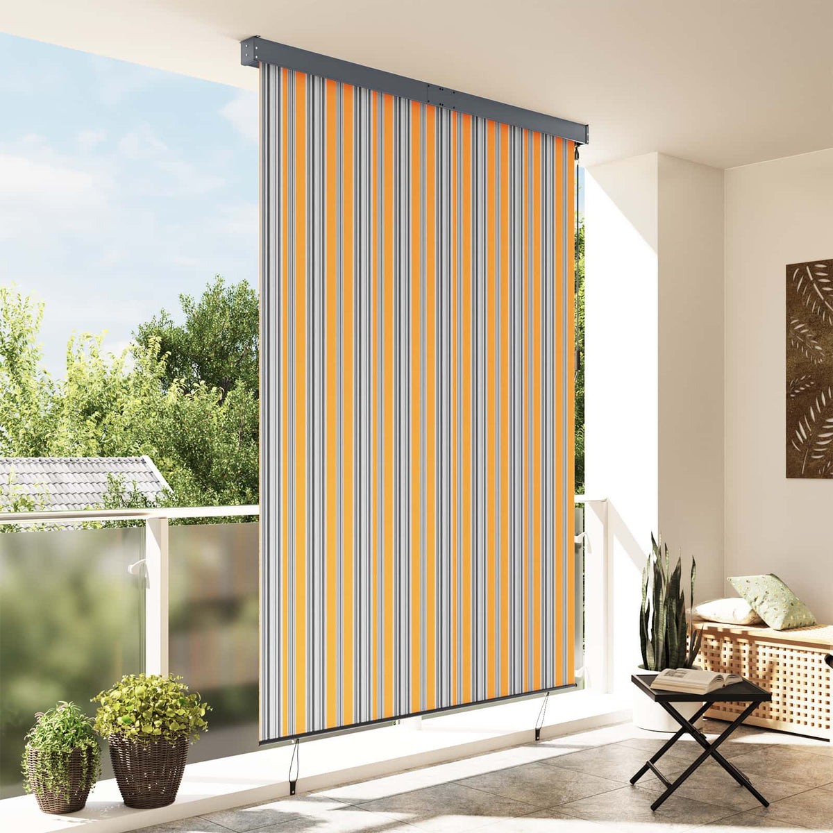 Roletas Geltona ir mėlyna 180 x 250 cm Audinys ir aliuminis