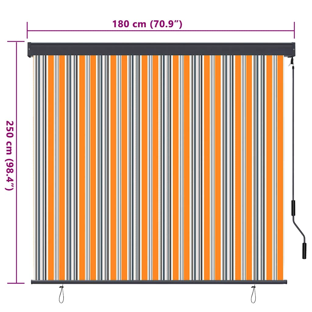 Roletas Geltona ir mėlyna 180 x 250 cm Audinys ir aliuminis