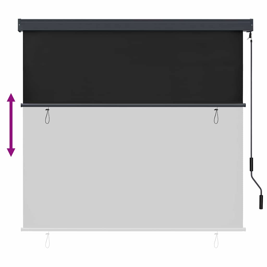 Roletas Dryžuotas Antracitas 180 x 250 cm Audinys ir aliuminis