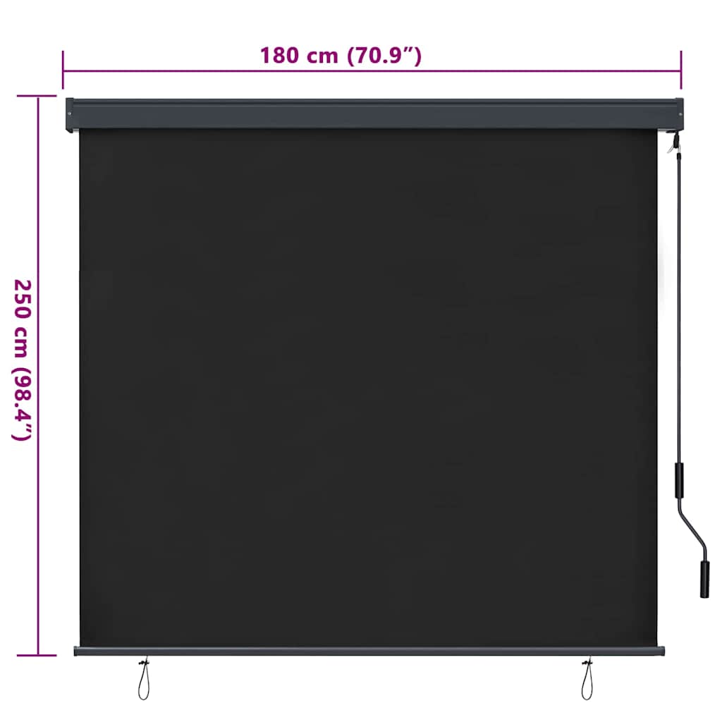 Roletas Dryžuotas Antracitas 180 x 250 cm Audinys ir aliuminis