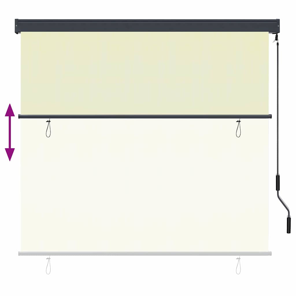 Roletas Dryžuotas Kreminė 180 x 250 cm Audinys ir aliuminis
