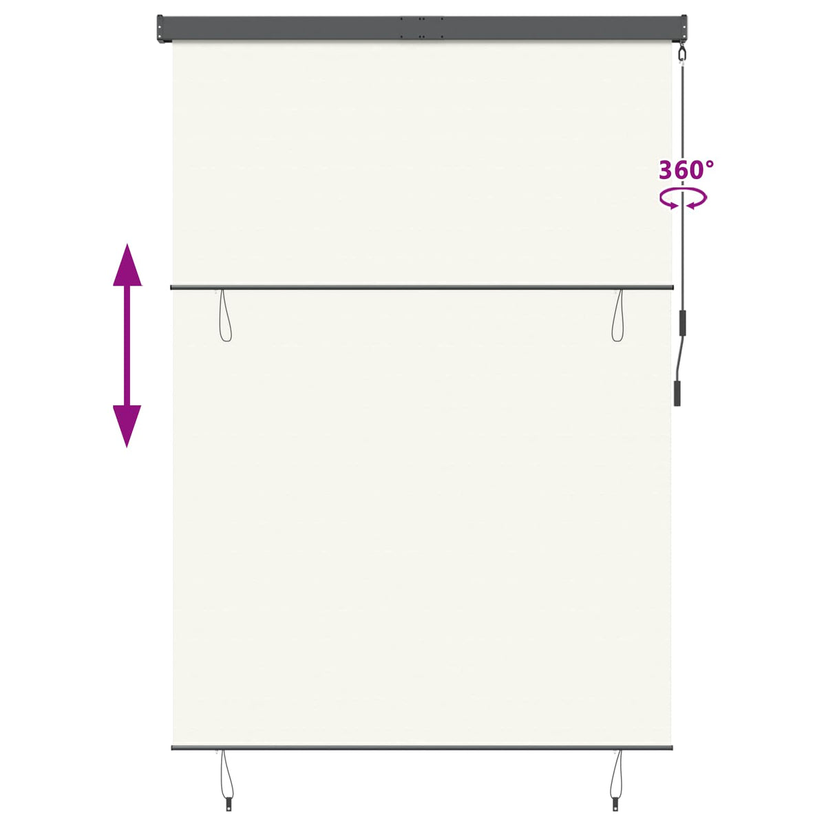Roletas Dryžuotas Kreminė 180 x 250 cm Audinys ir aliuminis