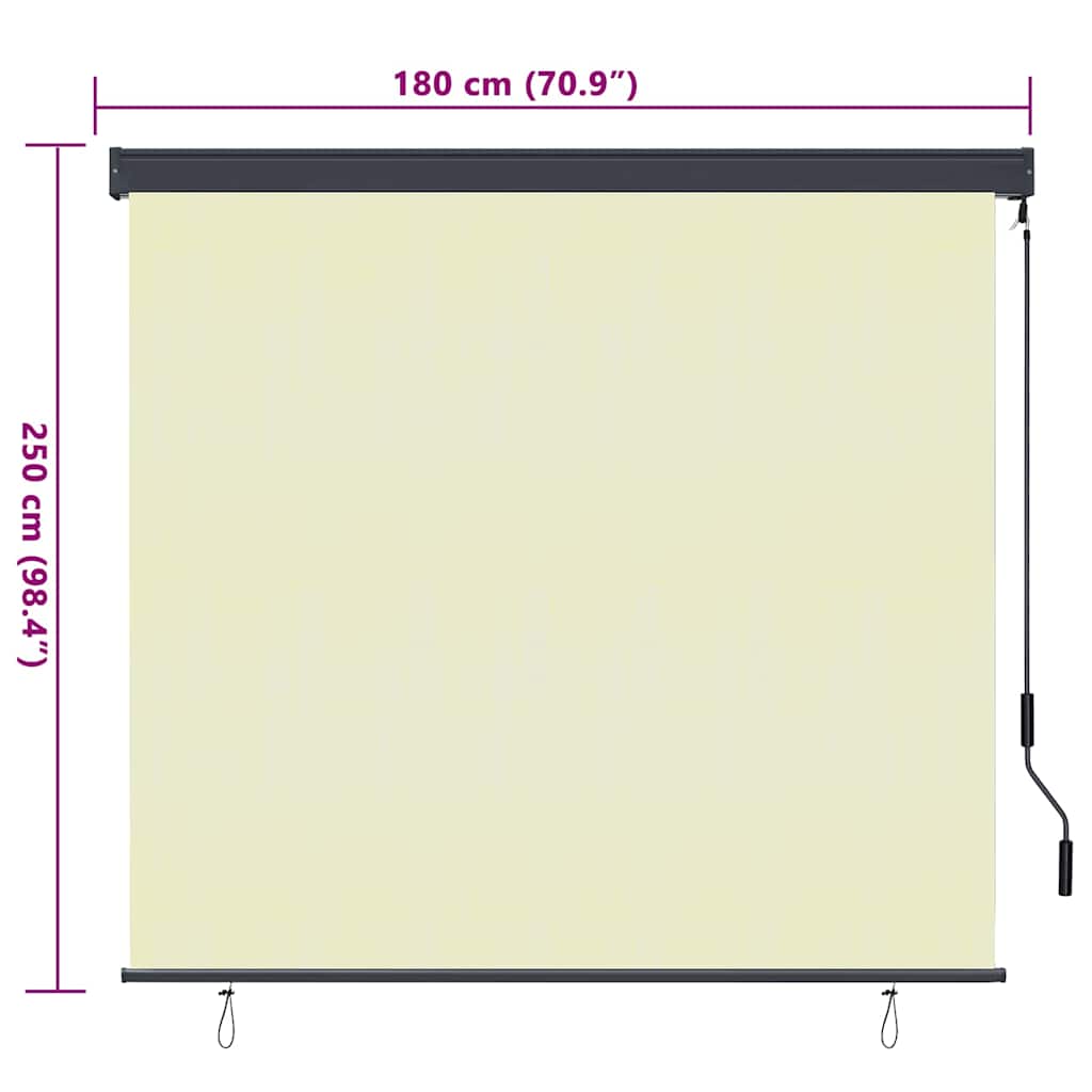 Roletas Dryžuotas Kreminė 180 x 250 cm Audinys ir aliuminis