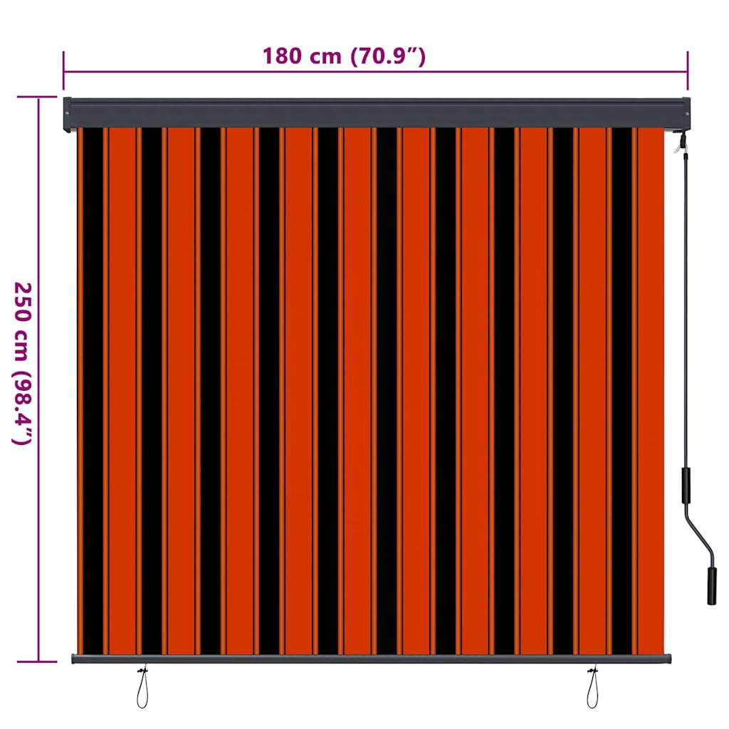 Roletas Oranžinė ir ruda 180 x 250 cm Audinys ir aliuminis
