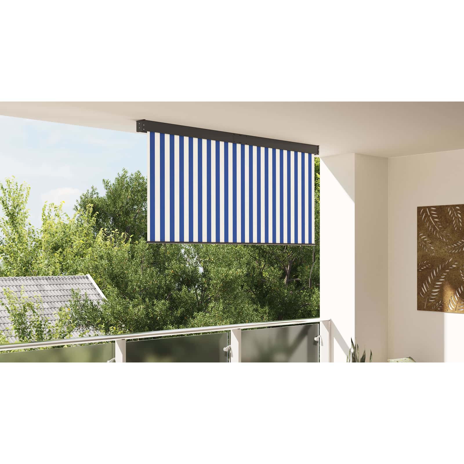 Roletas Mėlyna ir balta 200 x 250 cm Audinys ir aliuminis