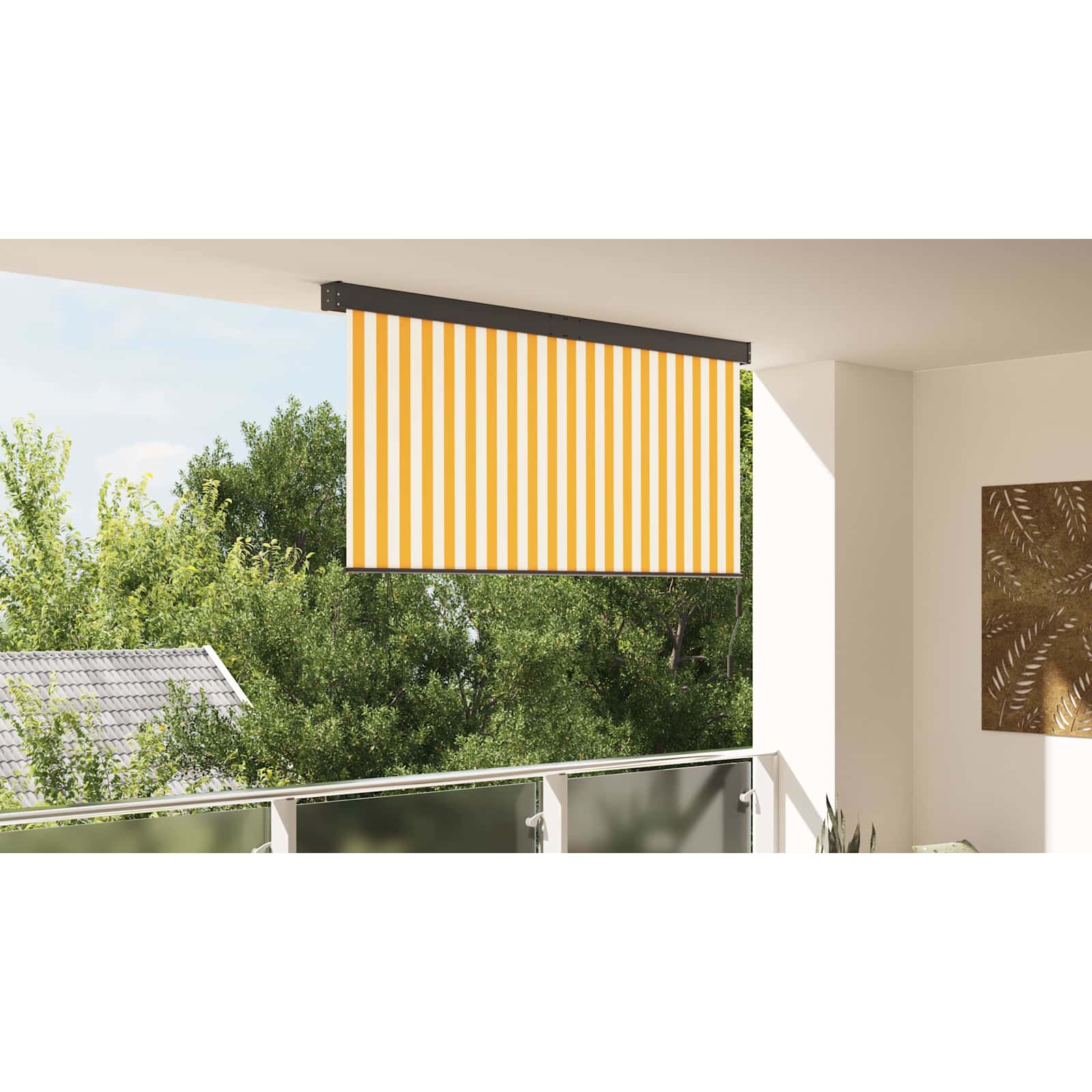 Roletas Balta ir oranžinė 200 x 250 cm Audinys ir aliuminis