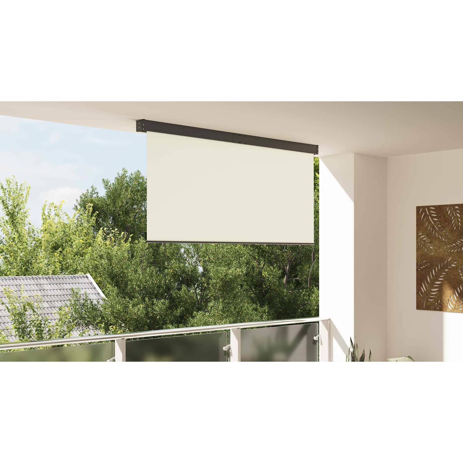 Roletas Kreminė 200 x 250 cm Audinys ir aliuminis