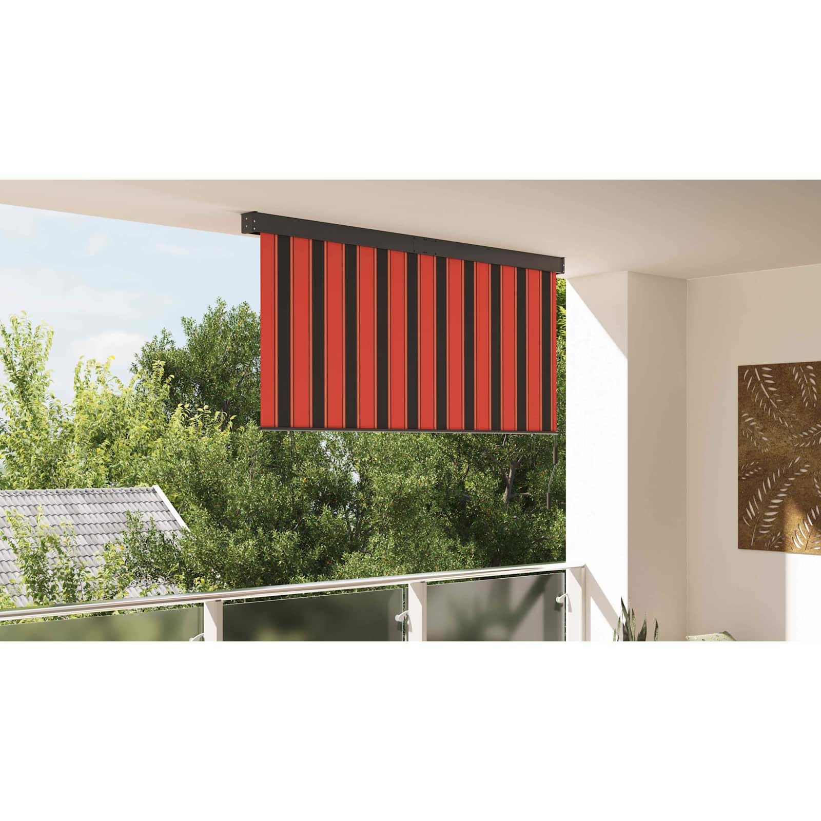 Roletas Oranžinė ir ruda 200 x 250 cm Audinys ir aliuminis