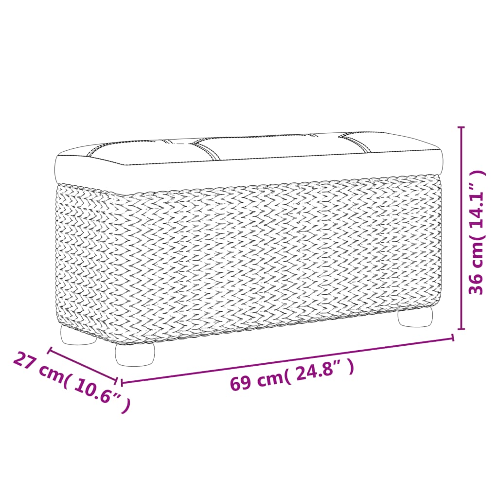 Soliņi-mantkastēs ar spilveniem, 2 gab., 69 cm, niedres