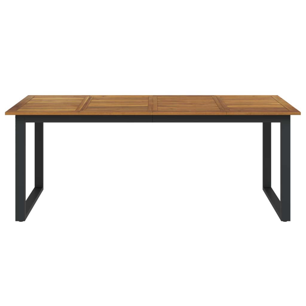 Garden table with U-shaped legs, 200x90x75cm, solid acacia