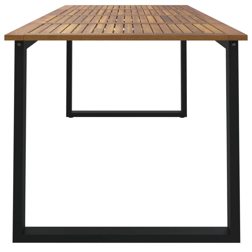 Garden table with U-shaped legs, 200x90x75cm, solid acacia