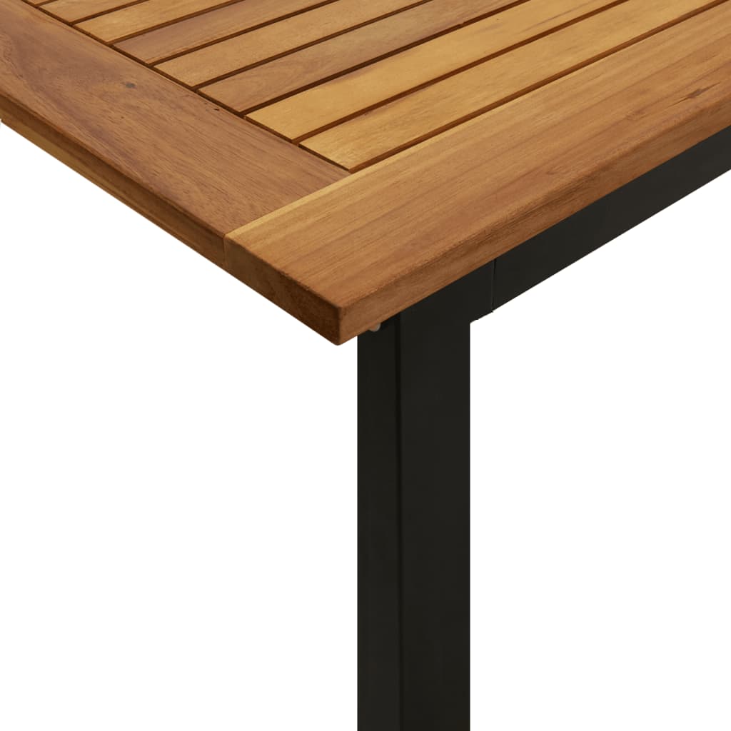 Garden table with U-shaped legs, 200x90x75cm, solid acacia