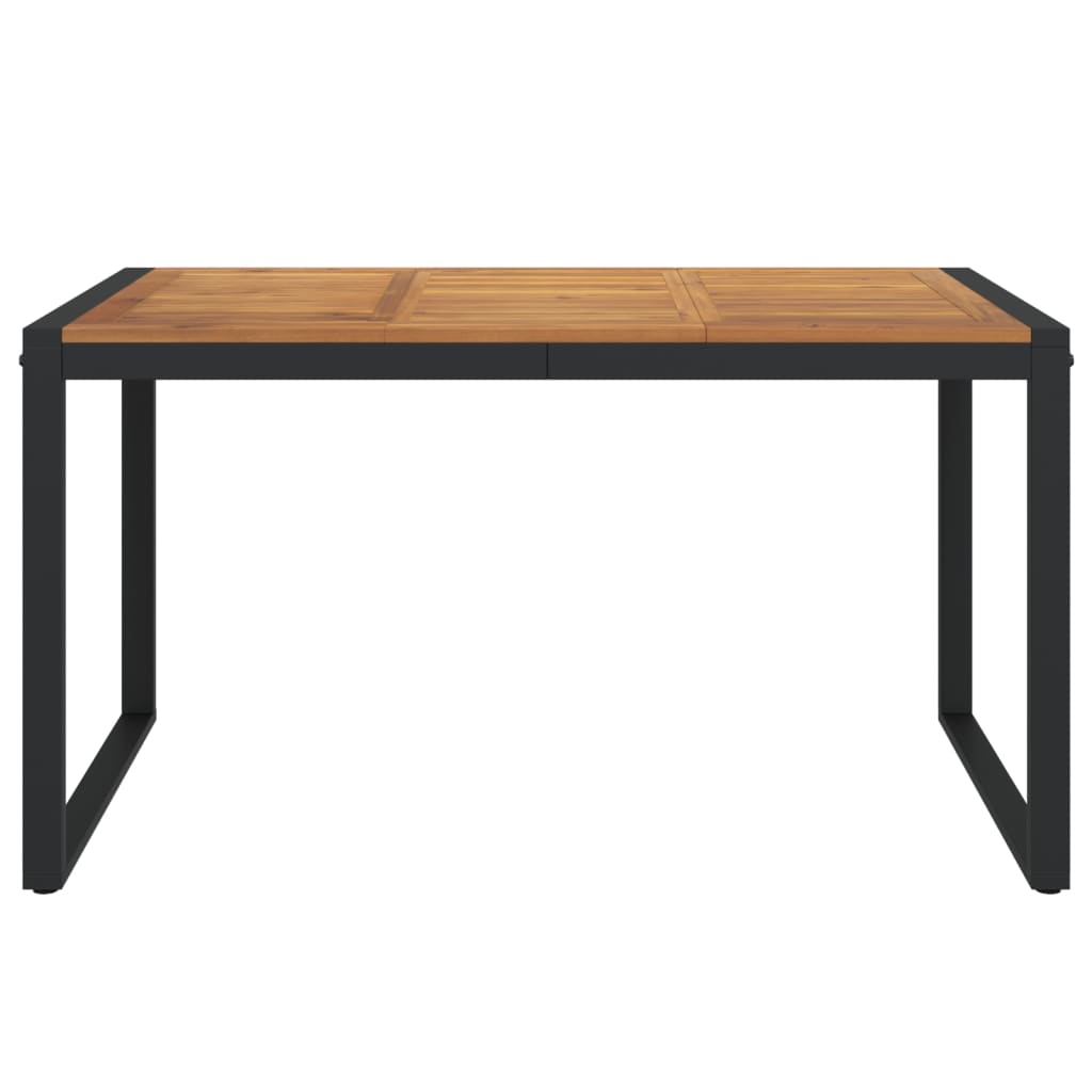 Garden table with U-shaped legs, 140x80x75cm, solid acacia