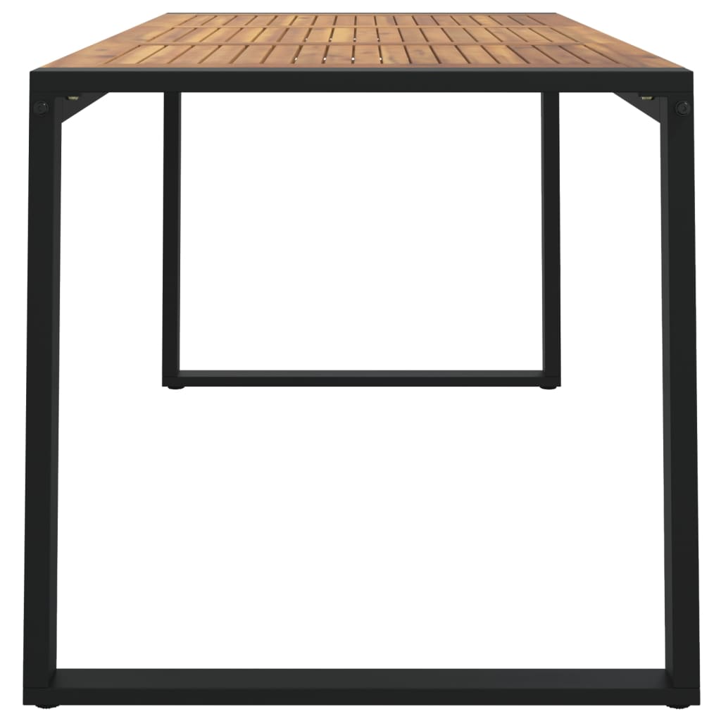 Garden table with U-shaped legs, 140x80x75cm, solid acacia