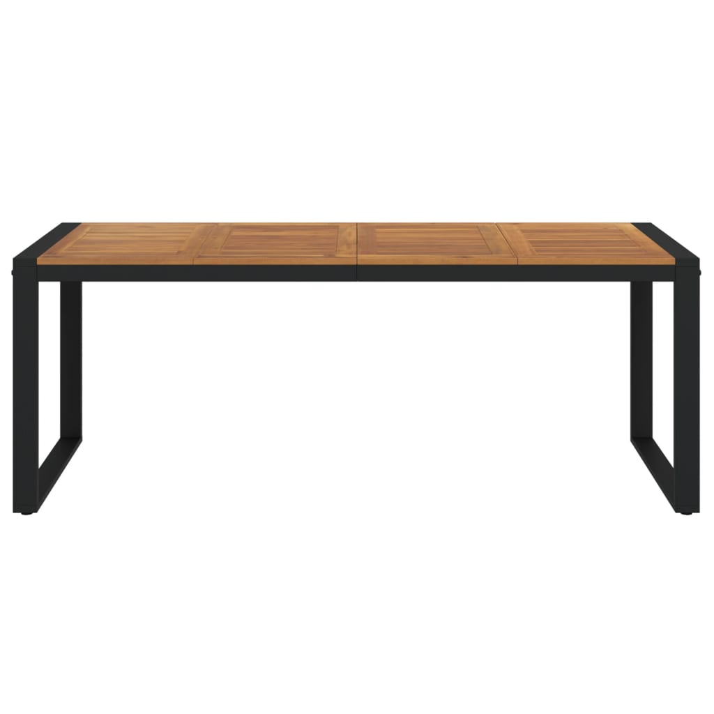 Garden table with U-shaped legs, 200x90x75cm, solid acacia