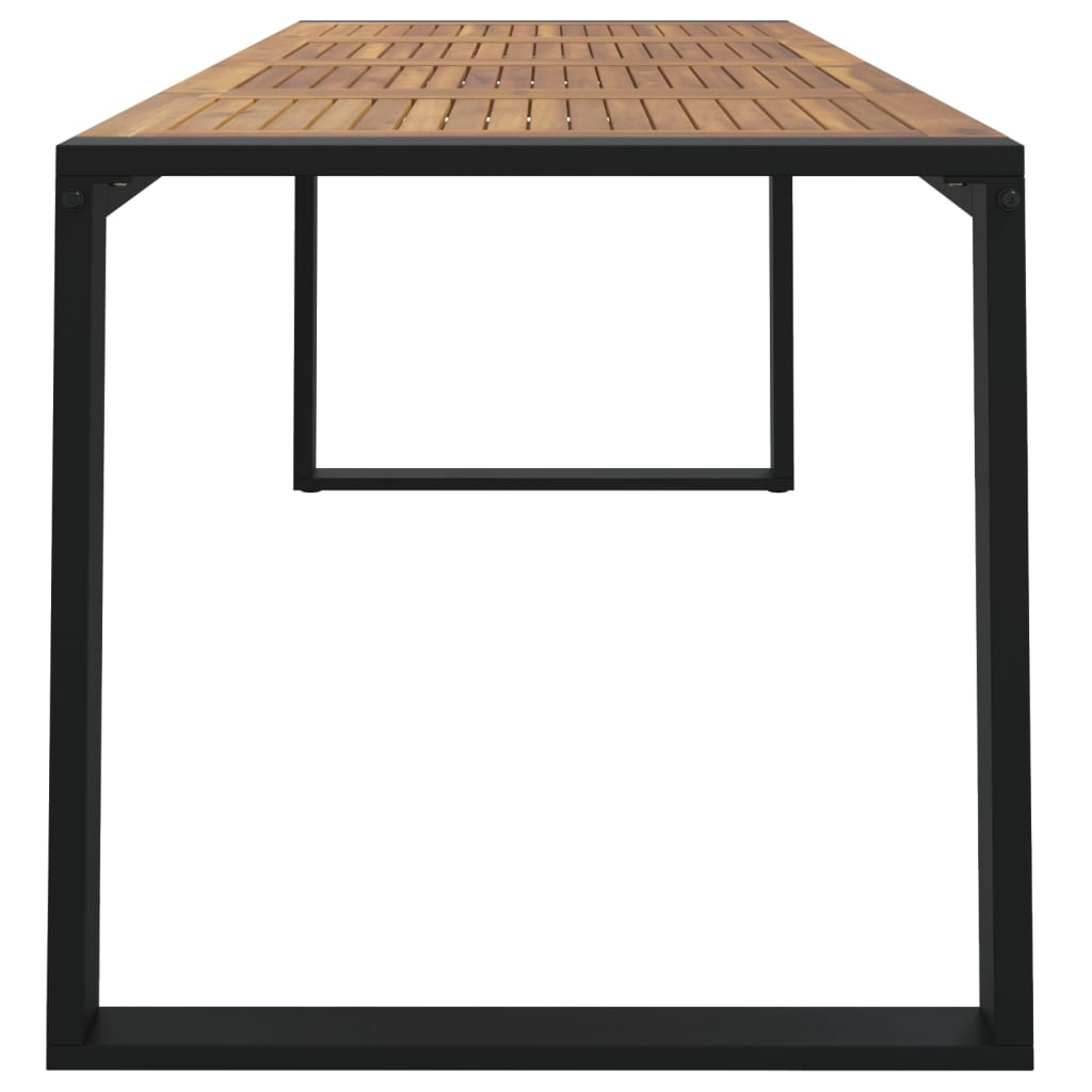 Garden table with U-shaped legs, 200x90x75cm, solid acacia