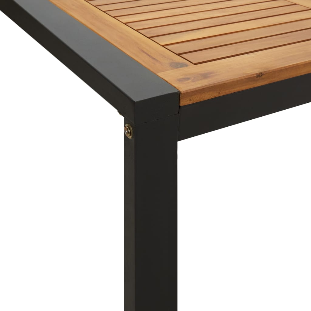 Garden table with U-shaped legs, 200x90x75cm, solid acacia