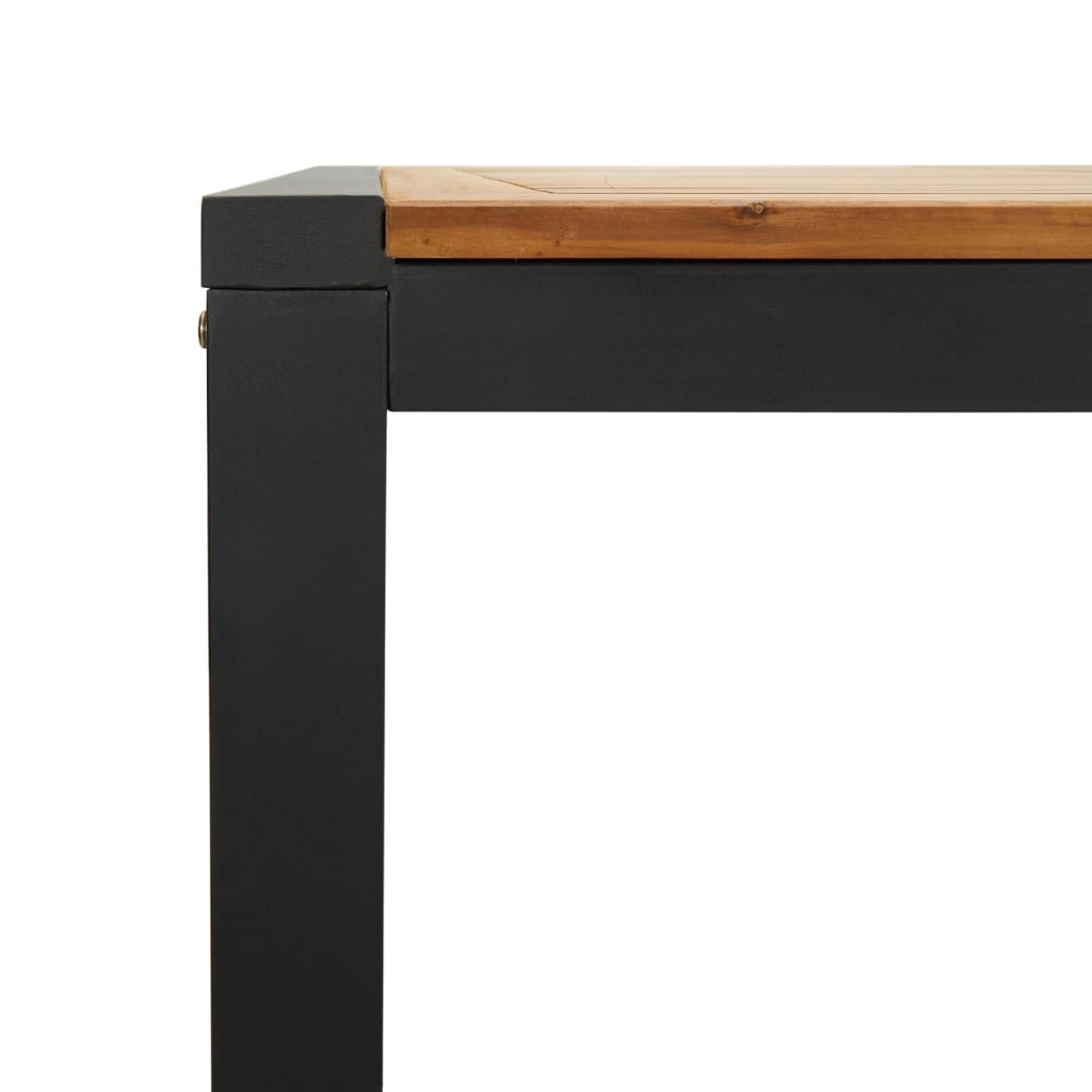 Garden table with U-shaped legs, 200x90x75cm, solid acacia