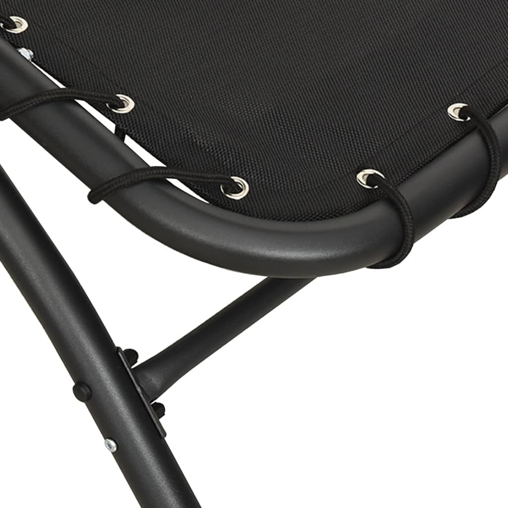 Sun lounger with roof, black, 167x80x195cm, fabric/steel