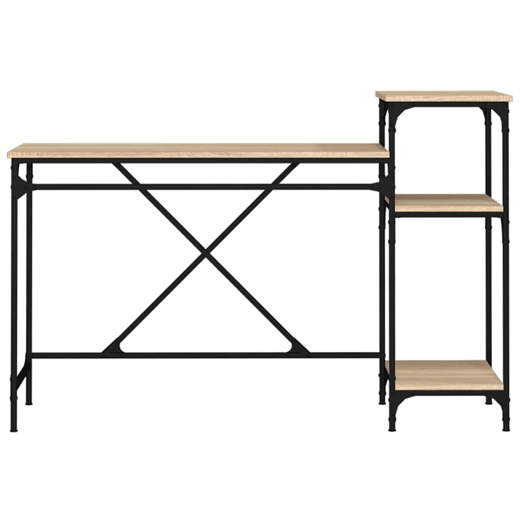 Writing desk with shelves, oak, 135x50x90cm, wood