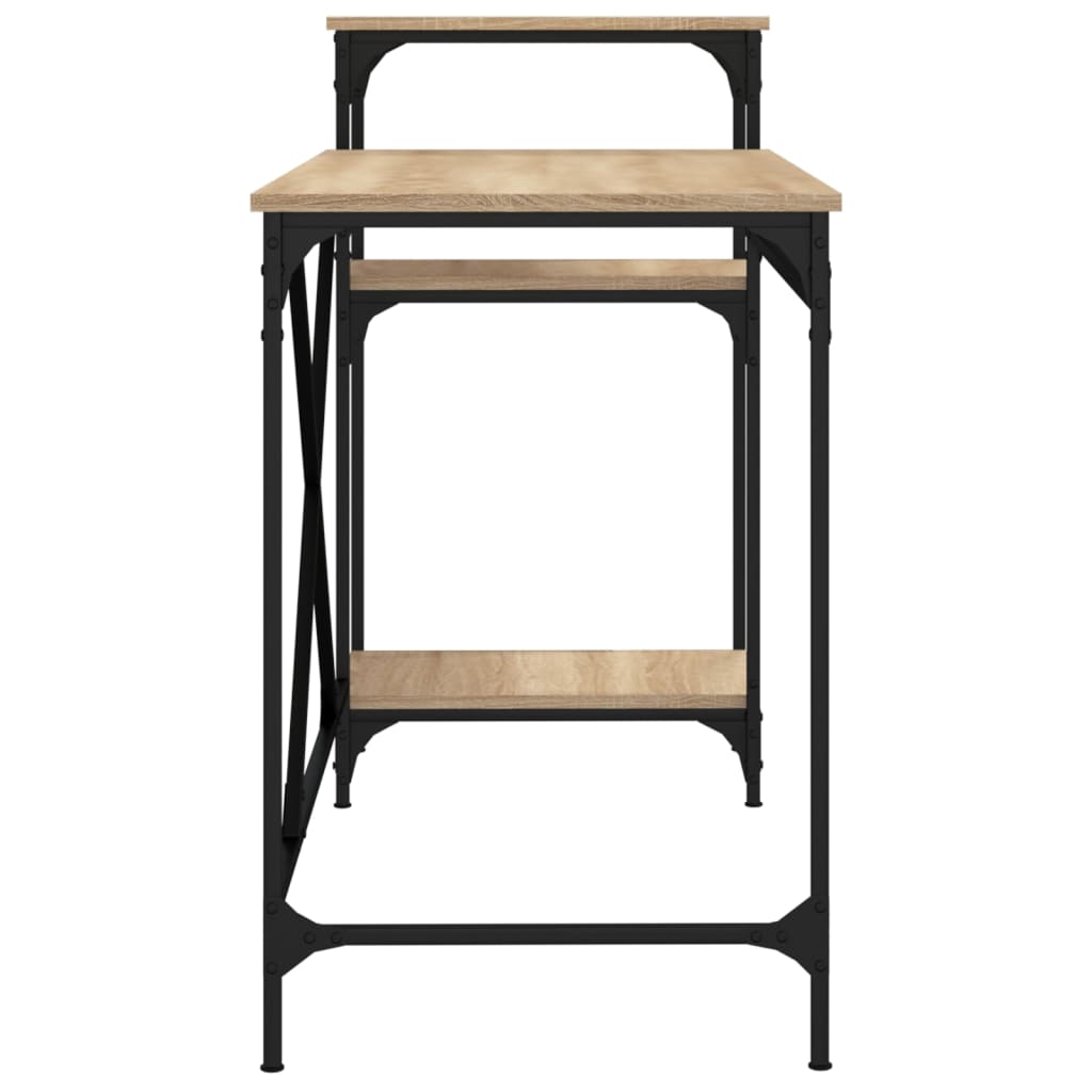 Writing desk with shelves, oak, 135x50x90cm, wood