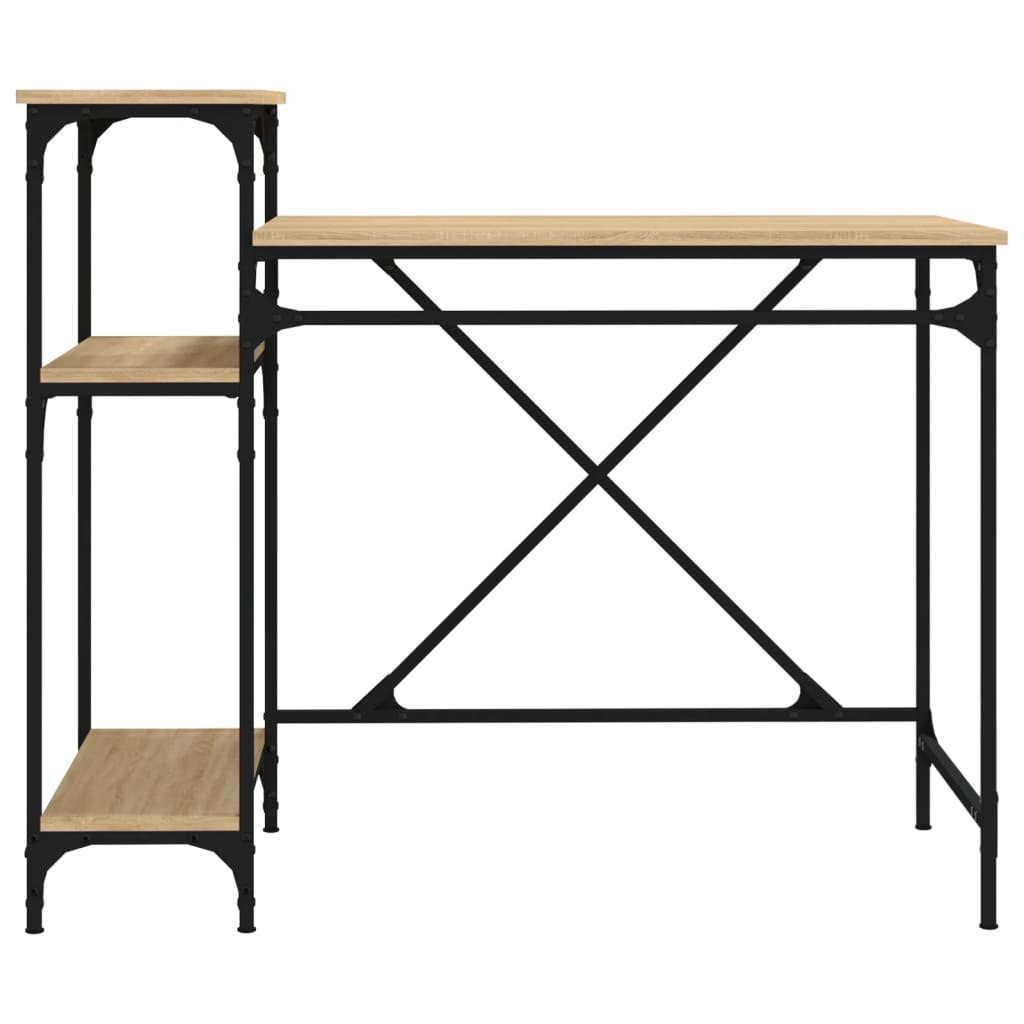 Rakstāmgalds ar plauktiem, ozolkoks, 105x50x90cm, koks