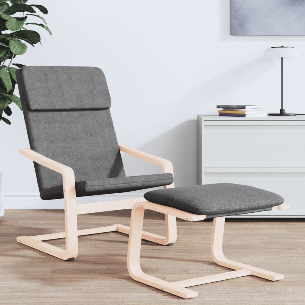 Lounge chair, dark grey, fabric
